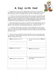 English Worksheet: A Day with Dad