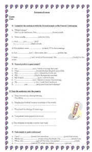 English Worksheet: Revision of tenses