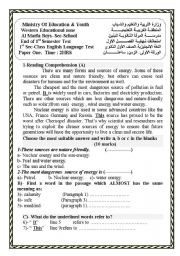 English Worksheet: A complete test with 2 reading comprehension texts.