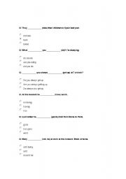 English Worksheet: tenses test