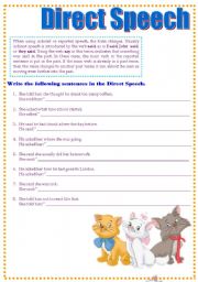 English Worksheet: Direct Speech