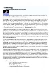 English Worksheet: Technology