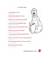 English Worksheet: Riddles