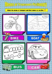 Means of Transport Pictionary