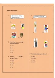 English worksheet: describing people multiple choice