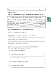 English Worksheet: Review Simple Present and Present Continuous