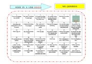 English Worksheet: Four in a Line _4_  WH-questions   (~~~GAME~~~)