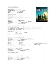 English worksheet: THE KILLERS SONG
