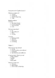English worksheet: test comprehension questions