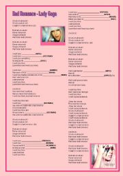 English Worksheet: Bad Romance - Lady Gaga