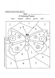 English Worksheet: butterfly