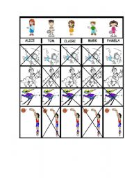 English worksheet: SPORTS: WHOS WHO? PART A