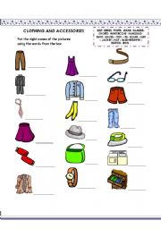 English Worksheet: Clothing and accessories