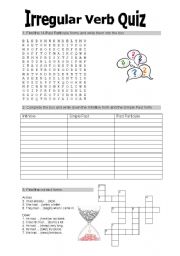 English Worksheet: Irregular Verb Quiz