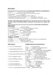 English Worksheet:  have to/dont have to