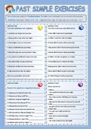 English Worksheet: PAST SIMPLE EXERCISES