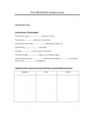 English worksheet: Story: You are Special by Max Lucado