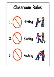 English Worksheet: classroom rules