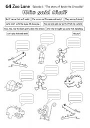 English Worksheet: 64 Zoo Lane - episode 2 - Kevin the Crocodile