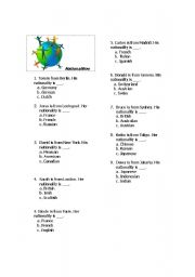 English worksheet: Nationalities