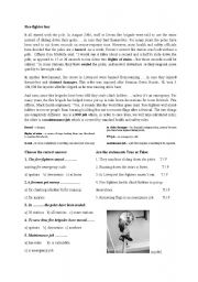 English Worksheet: fire-fighters