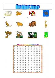 English Worksheet: At the zoo 1