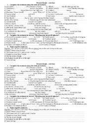 English Worksheet: Present simple exercises