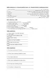 English Worksheet: Present Perfect and Present Perfect Continuous