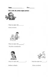 English worksheet: object pronouns