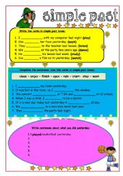 English Worksheet: Simple past exercises
