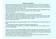 English Worksheet: Greek Myth: Reading comprehension