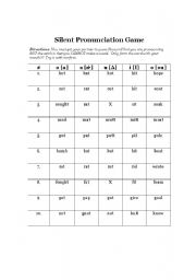 English Worksheet: Silent Vowel Pronunciation Activity