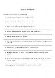 English Worksheet: Reported Speech Worksheet