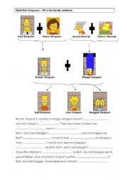 English Worksheet: FAMILY RELATIONS - Meet the Simpsons