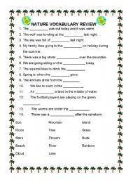 English worksheet: Nature Vocabulary Practice