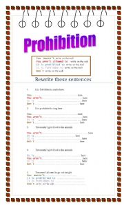 English Worksheet: Prohibition