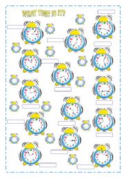 English Worksheet: WHAT TIME IS IT?