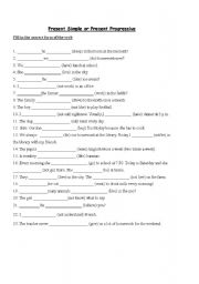 English Worksheet: Present Simple or Present Progressive