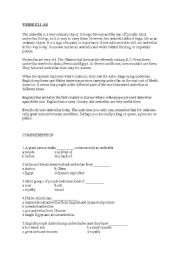 English Worksheet: history of umbrellas