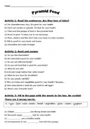 English Worksheet: Pyramid Food