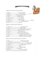 English Worksheet: Comparatives and Superlatives