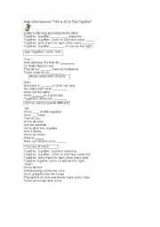 English Worksheet: Were all in this together- activity