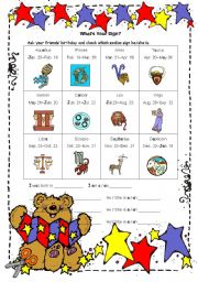 English Worksheet: Zodiac Sign