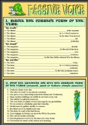 English Worksheet: THE PASSIVE VOICE (9 exs, 5 pages)