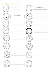 English Worksheet: Telling the time