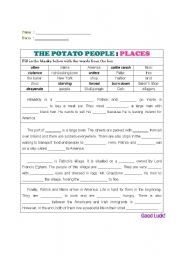 English Worksheet: tjhe potato people - setting