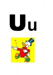 English worksheet: letter u flash cards