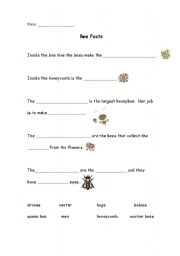 English worksheet: Bee Facts