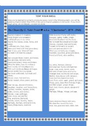 English Worksheet: Pronunciation Practice Poem