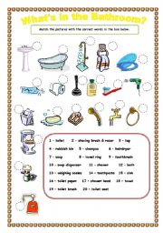 English Worksheet: Whats in the Bathroom